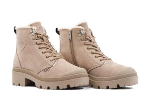 Pallabase Nbk Zip Wl Miss Dune - Scarpe Stringate Profilo Alto Donna Beige PAS98867-211-M  PALLADIUM 