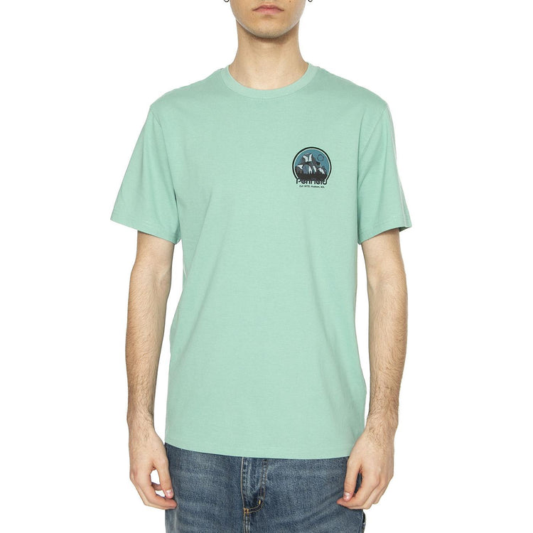 Penfield Yosemite Circle Back Wasabi - Maglietta Girocollo Uomo Verde PFD0165-C80  PENFIELD 