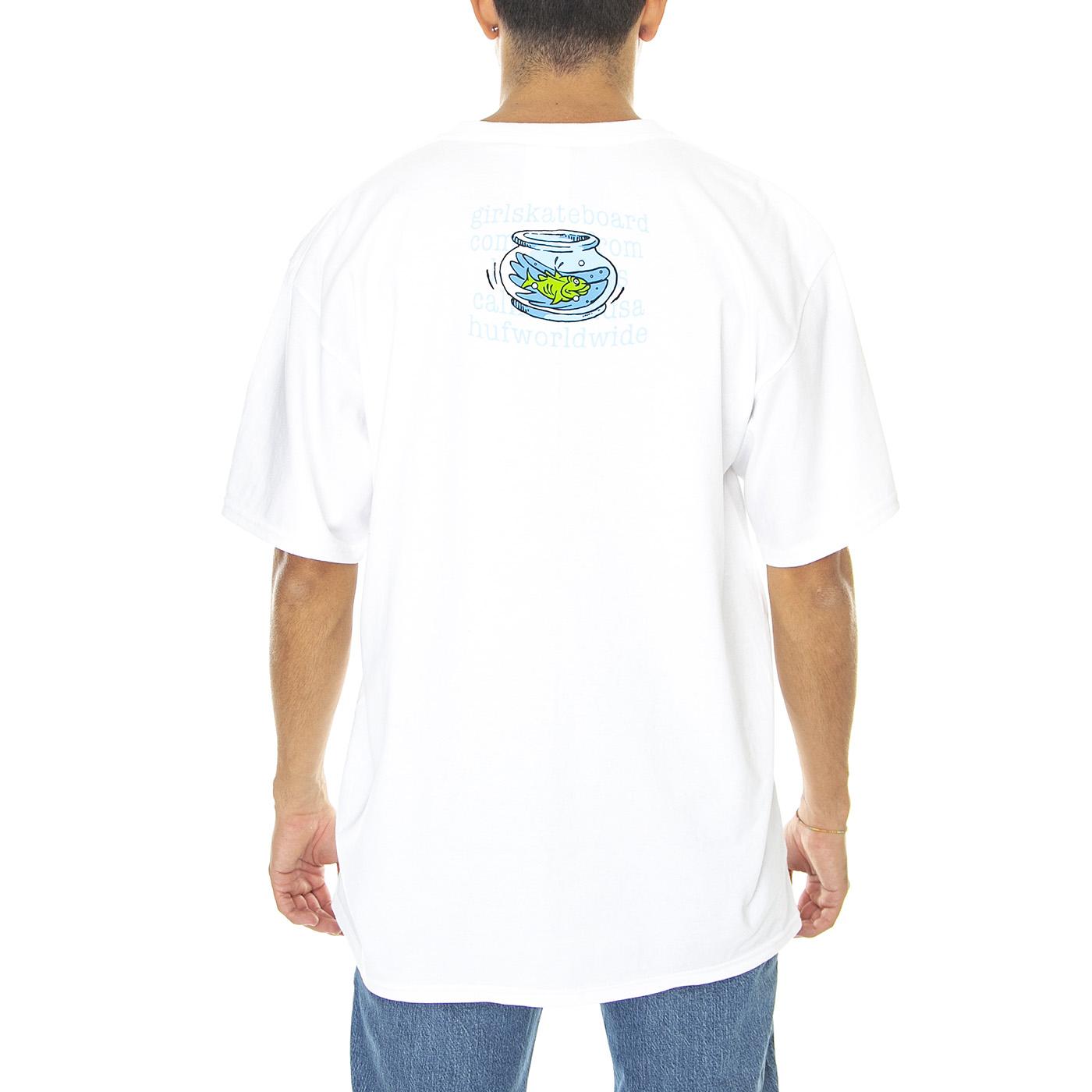 Fish Bowl S/S Tee White - Maglietta Girocollo Uomo Bianca TS02049-WHITE  HUF 