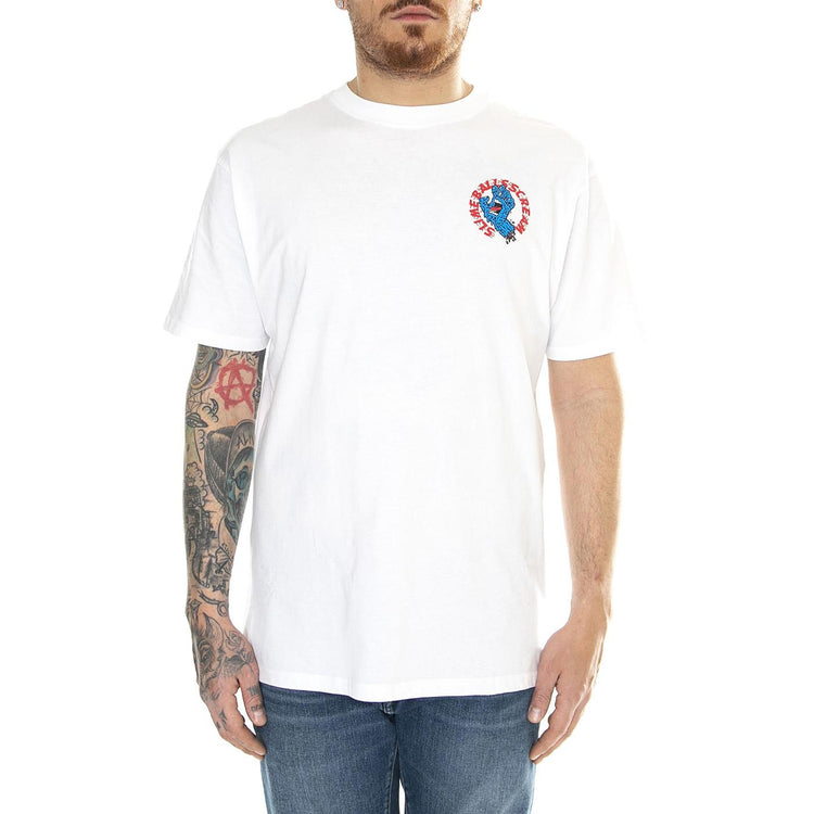 SB Hand White - Maglietta Girocollo Uomo Bianca SCA-TEE-11007  SANTA CRUZ 