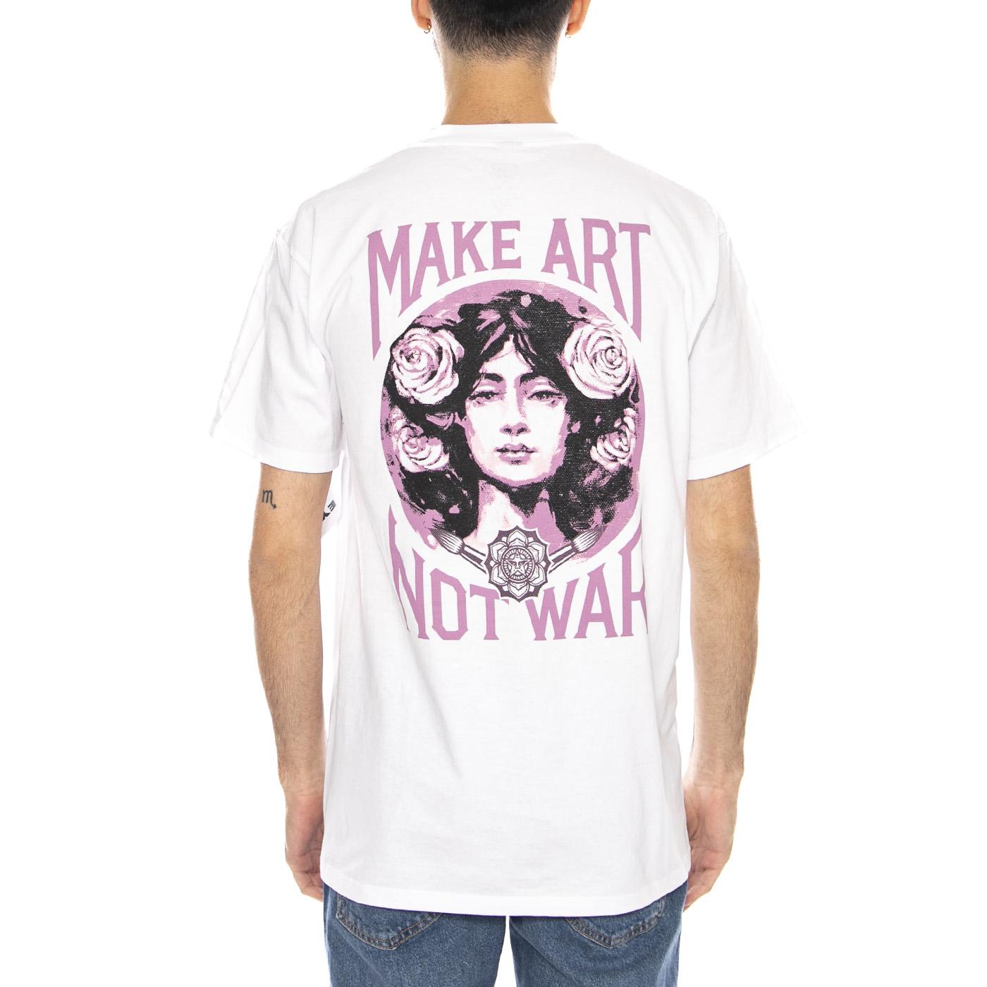 Obey Make Art Not War Tee -- Maglietta Girocollo Uomo Bianca 165264062 WHT OBEY 