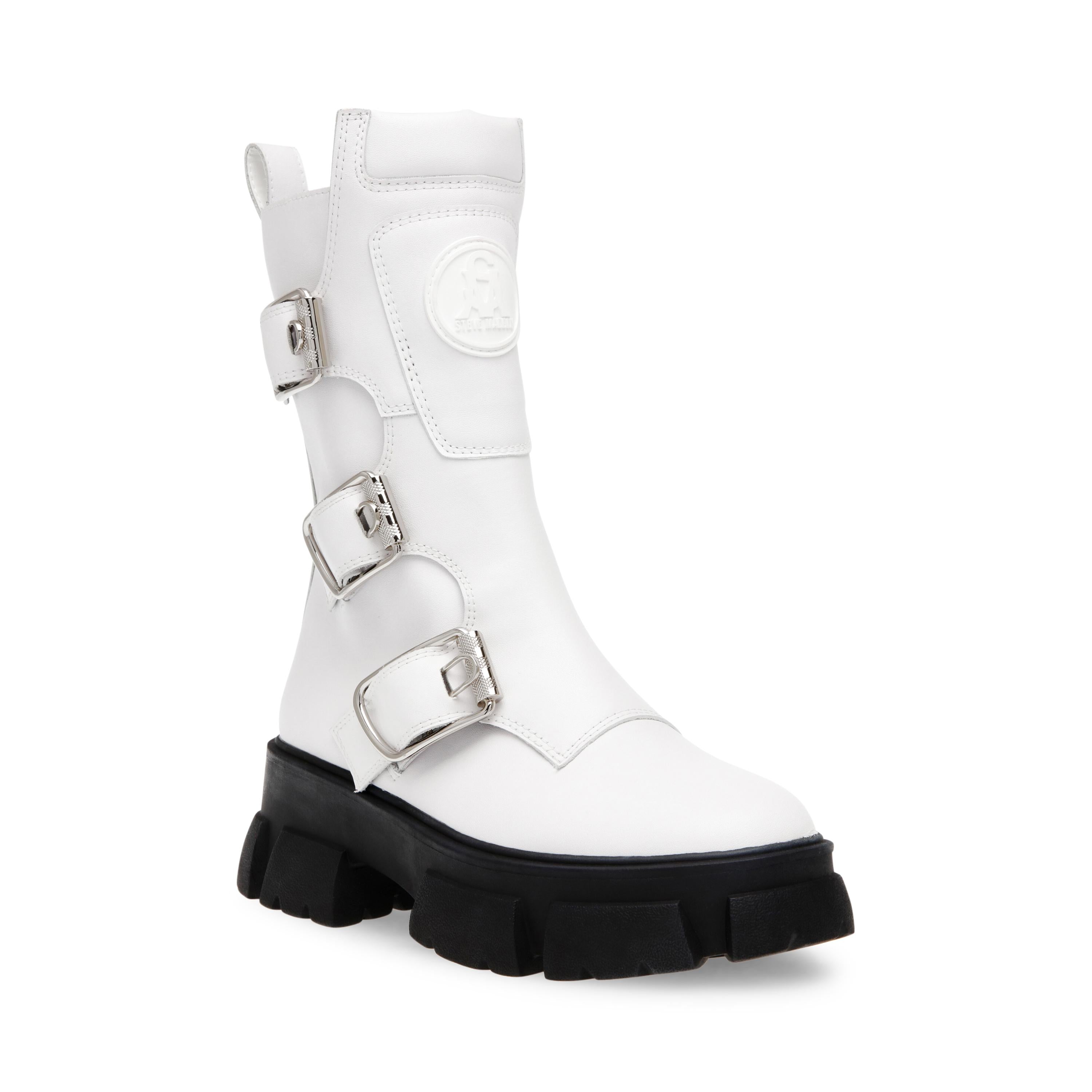 Transfixed White Leat - Stivali Donna Bianchi SMSTRANSFIXED-107  STEVE MADDEN 