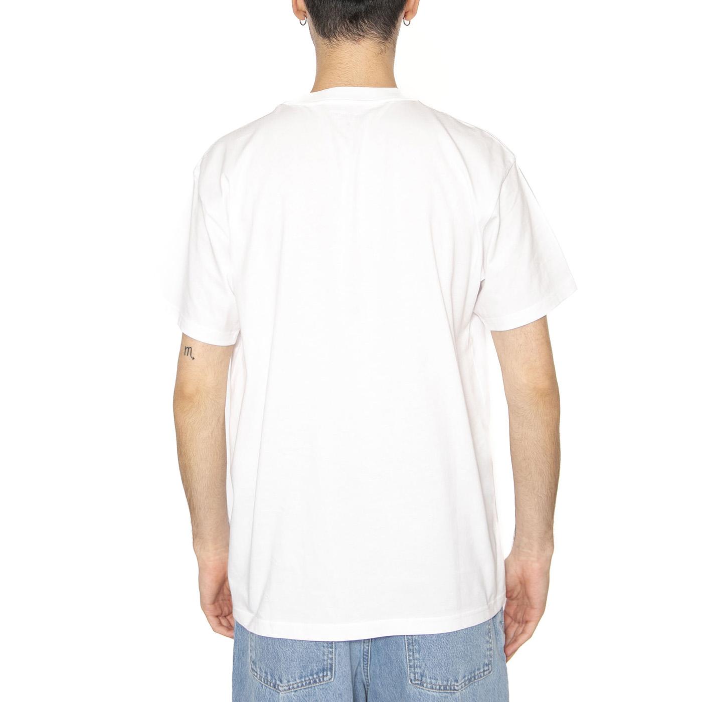 S/S Pocket Heart T-Shirt White / Red - Maglietta Girocollo Uomo Bianca I032128.1WZXX  CARHARTT WIP 