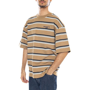 S/S Holm T-Shirt Holm Stripe, Peanut - Maglietta Girocollo Uomo Multicolore I035302.37AXX . CARHARTT WIP 