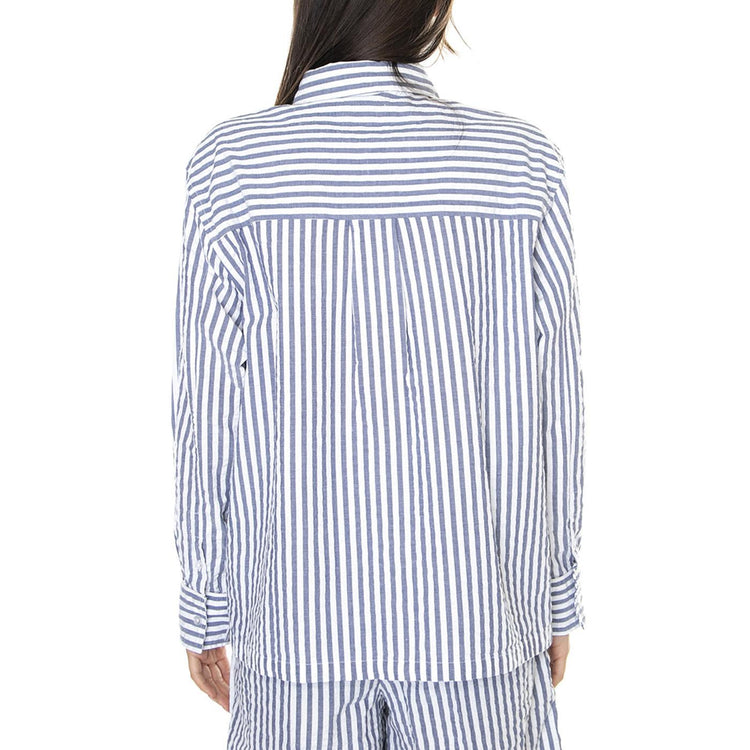 W' Elena Shirt SS Matching Sets Light Blue Multi - Camicia Donna Blu / Multicolore 281200120-LBL  OBEY 