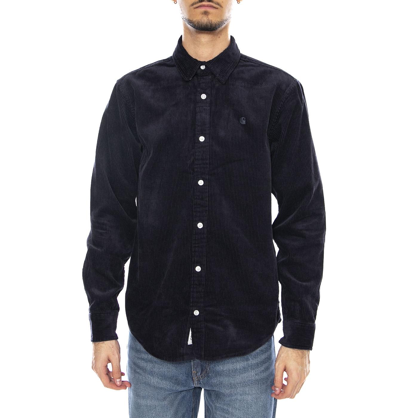 L/S Madison Cord Shirt Dark Navy / Dark Navy -- Camicia Uomo Blu Scuro I029958.0FHXX . CARHARTT WIP 