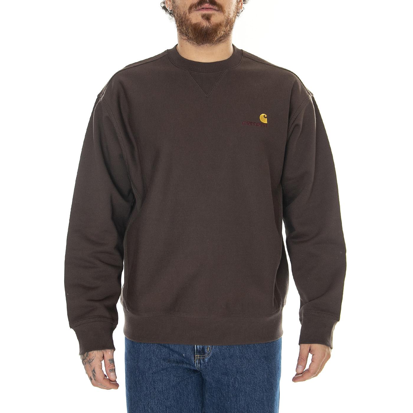 American Script Sweat Buckeye - Felpa Girocollo Uomo Marrone I025475.BVXX  CARHARTT WIP 