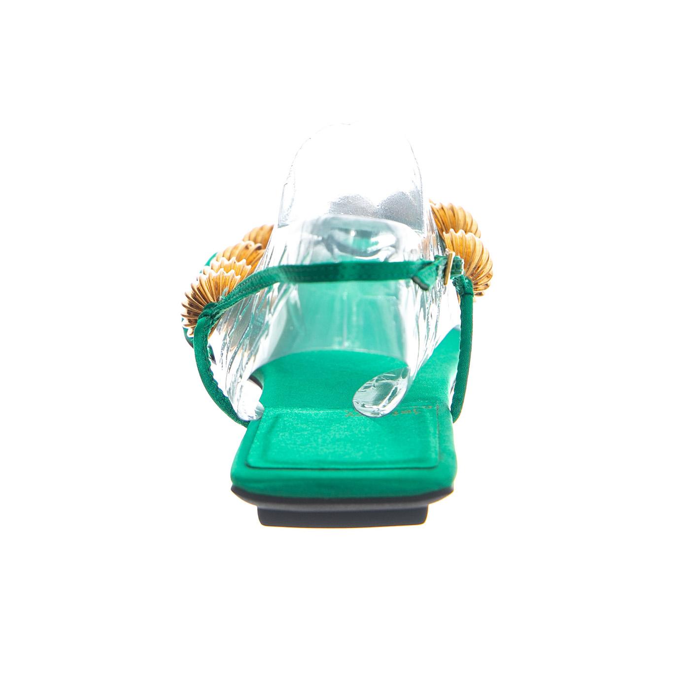 YUCATAN GREEN SATIN GOLD - Sandalo Donna Verde JCSJC-1119-3-5-GRNST . JEFFREY CAMPBELL 