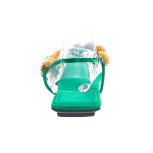 YUCATAN GREEN SATIN GOLD - Sandalo Donna Verde JCSJC-1119-3-5-GRNST . JEFFREY CAMPBELL 