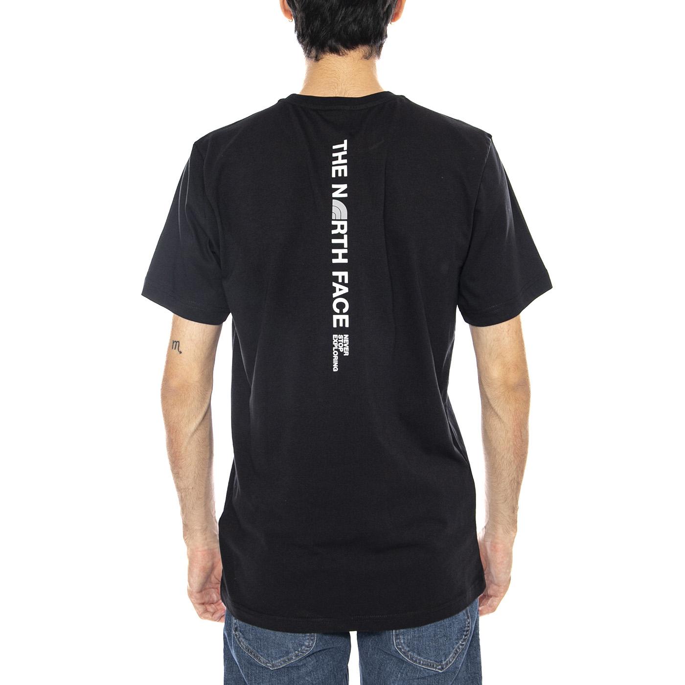 M Vertical Logo SS Tee Black - Maglietta Girocollo Uomo Nera NF0A8EE7 JK31 THE NORTH FACE 
