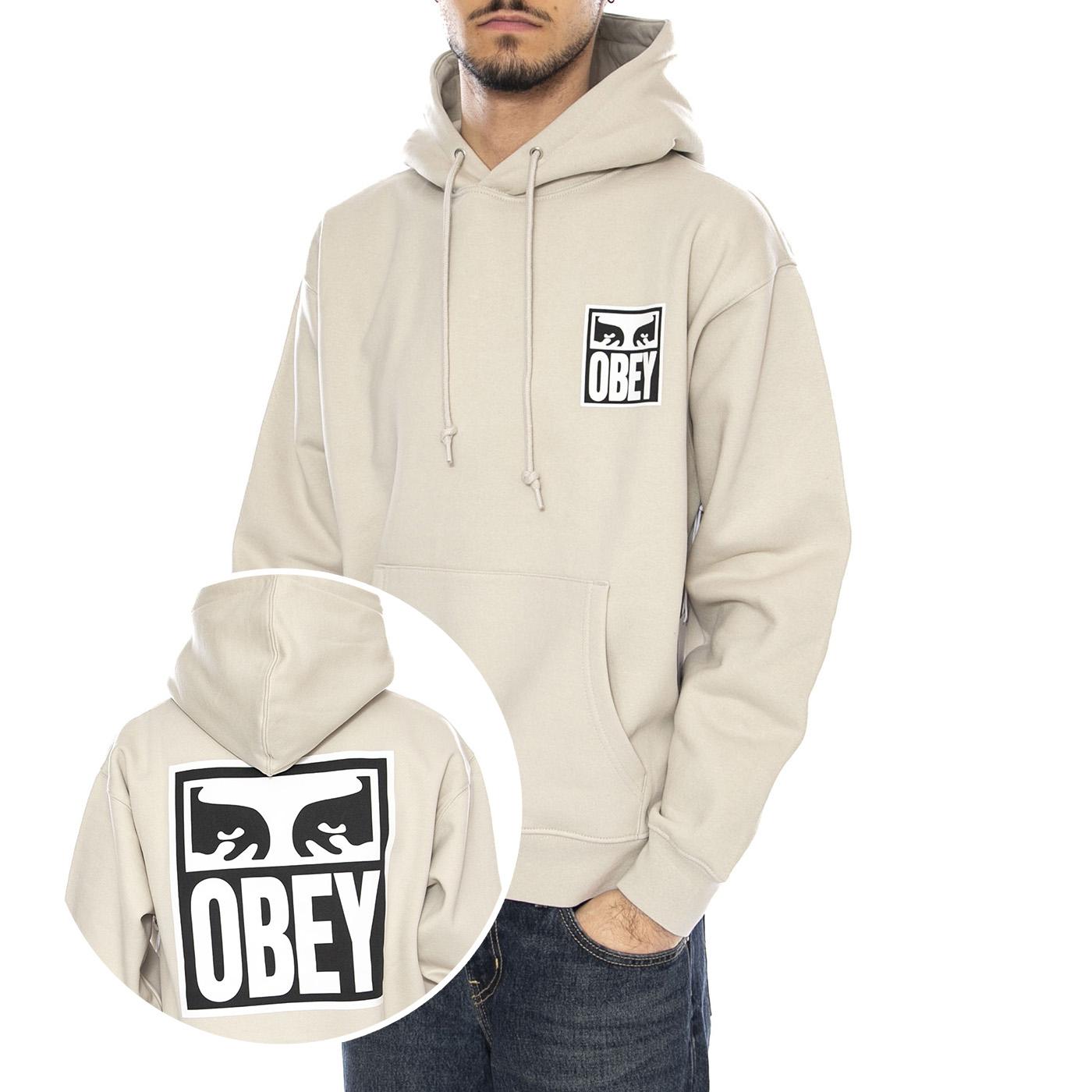 Obey Eyes Icon Hood Fleece -- Felpa Uomo Moonstruck Beige 112843126 MNS OBEY 