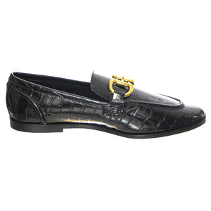 W' Velviteen Black Croco - Mocassini Donna Neri JCSJCD-131-1-17-BLA  JEFFREY CAMPBELL 