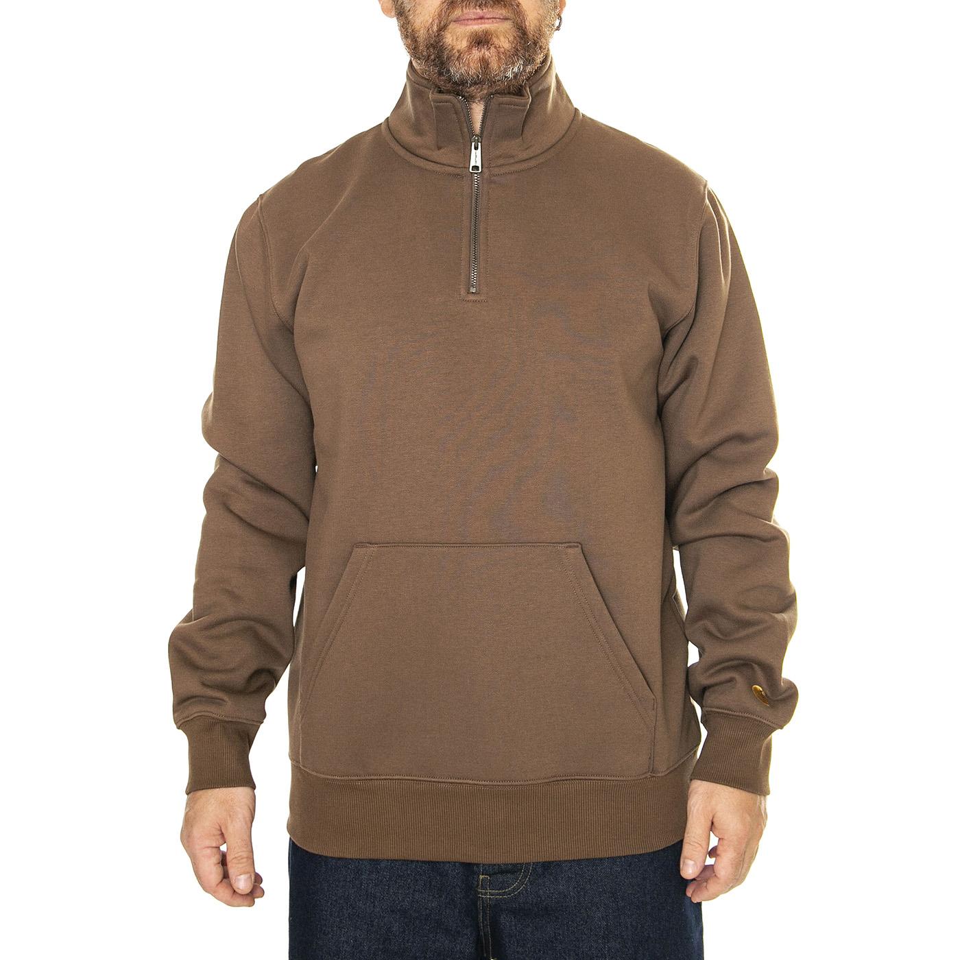 Chase Neck Zip Sweat Chocolate / Gold - Felpa Uomo Marrone I033665.218XX  CARHARTT WIP 