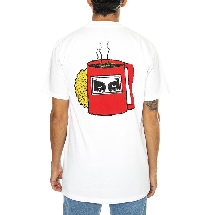 Obey Coffee Cup Tee White - Maglietta Girocollo Uomo Bianca 165263946-WHT  OBEY 
