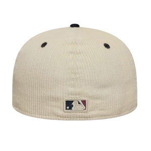 MLB Cord 59Fifty LP Light Beige Los Angeles Dodgers - Cappellino con Visiera in Velluto a Coste Beige / Nero 60691128 . NEW ERA 