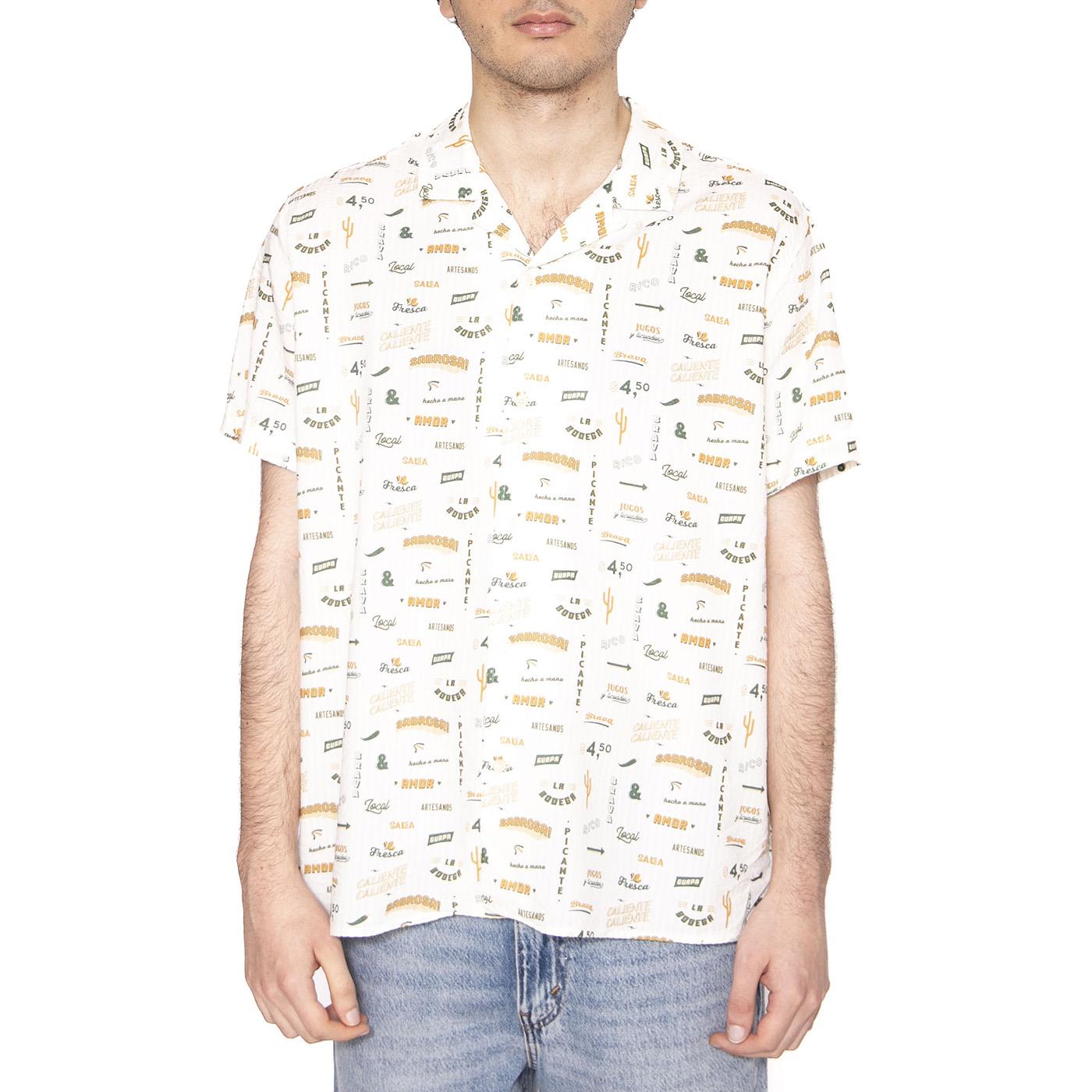 Sabros Aloha Shirt White - Camicia Maniche Corte Uomo Bianca / Multi 1963-WHITE  BRAVA FABRICS 