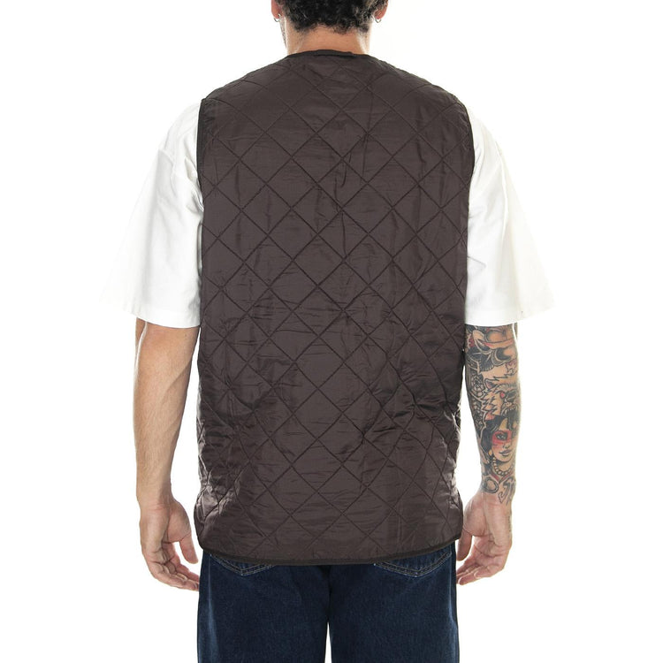 M' Polarquilt Waistcoat Zip Liner Dark Brown - Giacca Invernale Smanicata Uomo Marrone MLI0002-BR71-FW23 . BARBOUR 