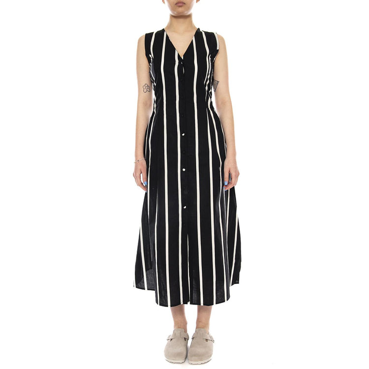VESTIDO MIDI CON ESTAMPADO GRIMAUD BLACK - Abito Donna Midi Nero 61W/41223 BLK WILD PONY 