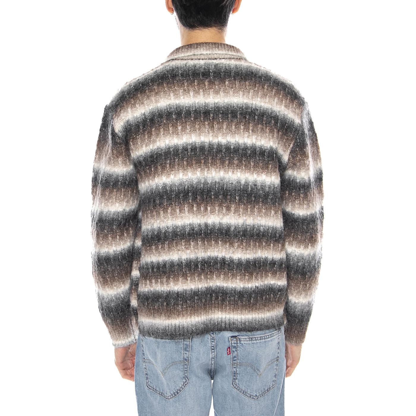 Reggie Zip Up Cardigan -- Cardigan Uomo Nero Multi 151010038 BKM OBEY 
