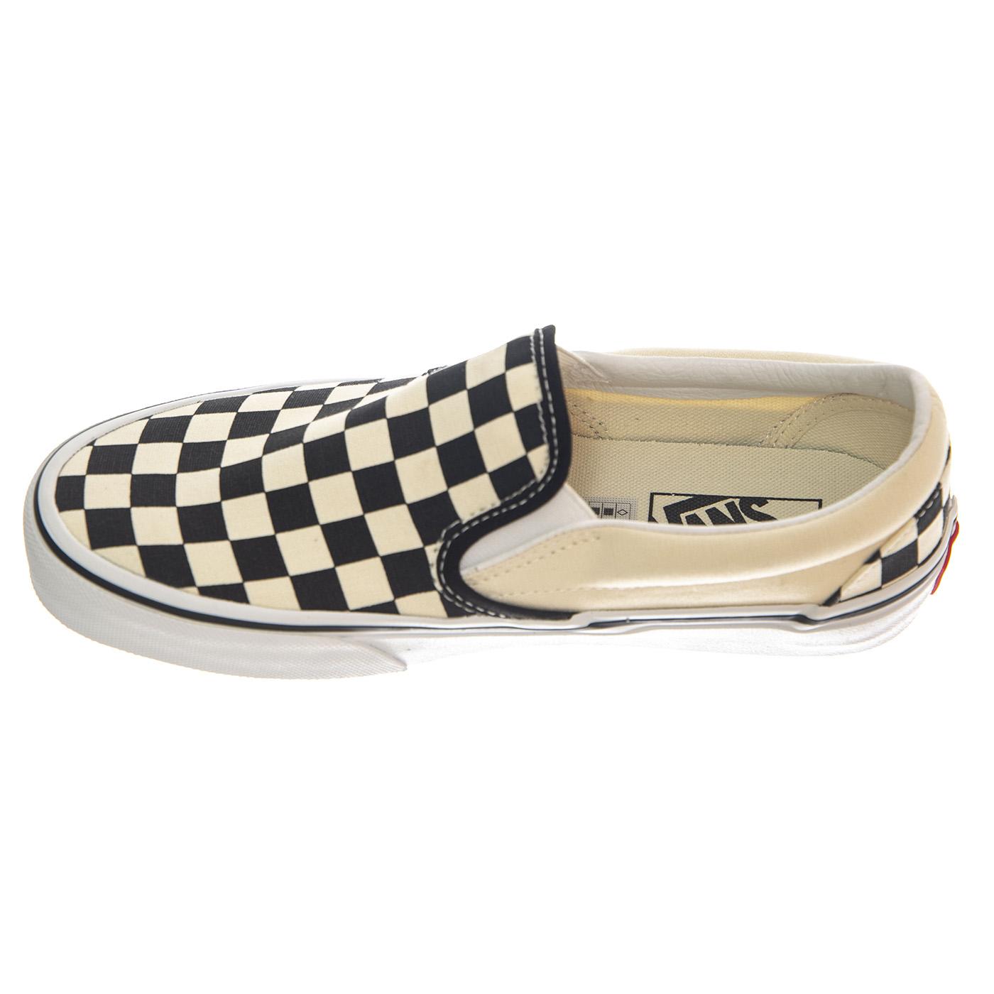 CLASSIC SLIP-ON BLACK / WHITE CHECKER - Scarpe Basse Uomo / Donna Nere / Bianche 1685 . VANS 