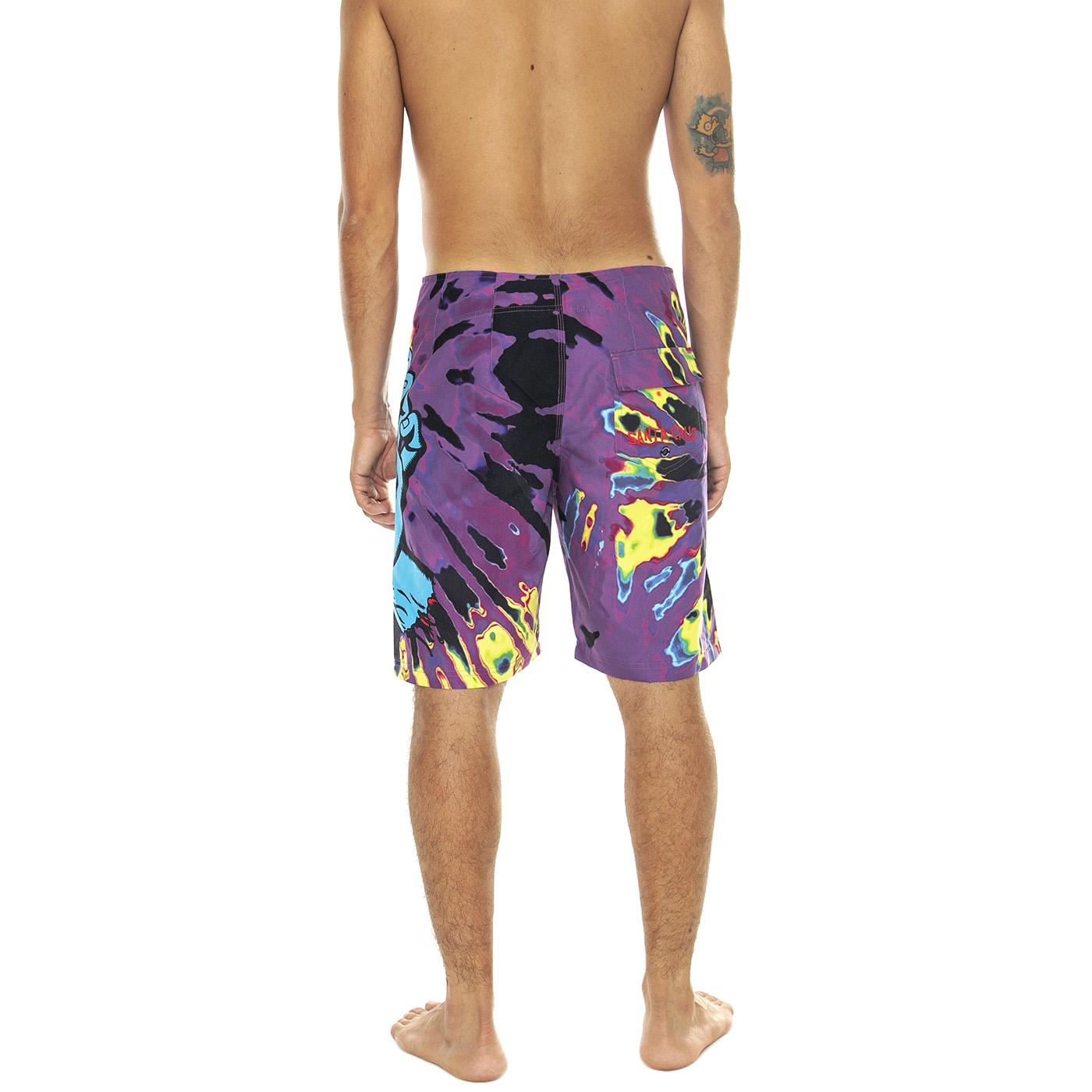 Screaming Hand Purple/Yellow/Black Tie Dye - Costume da Bagno Uomo Multicolore SCA-SHR-5092  SANTA CRUZ 