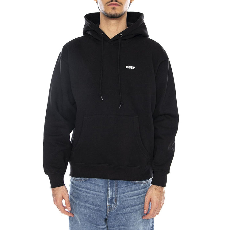 OBEY Art Studio Flowers Fleece - Felpa con Cappuccio Uomo Nera 112844234 BLK OBEY 