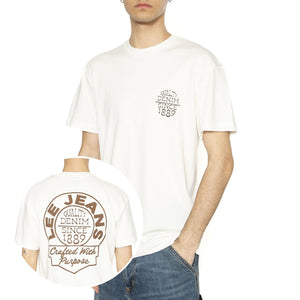 Relaxed Tee Ecru - Maglietta Girocollo Uomo Bianca 112364544  LEE 