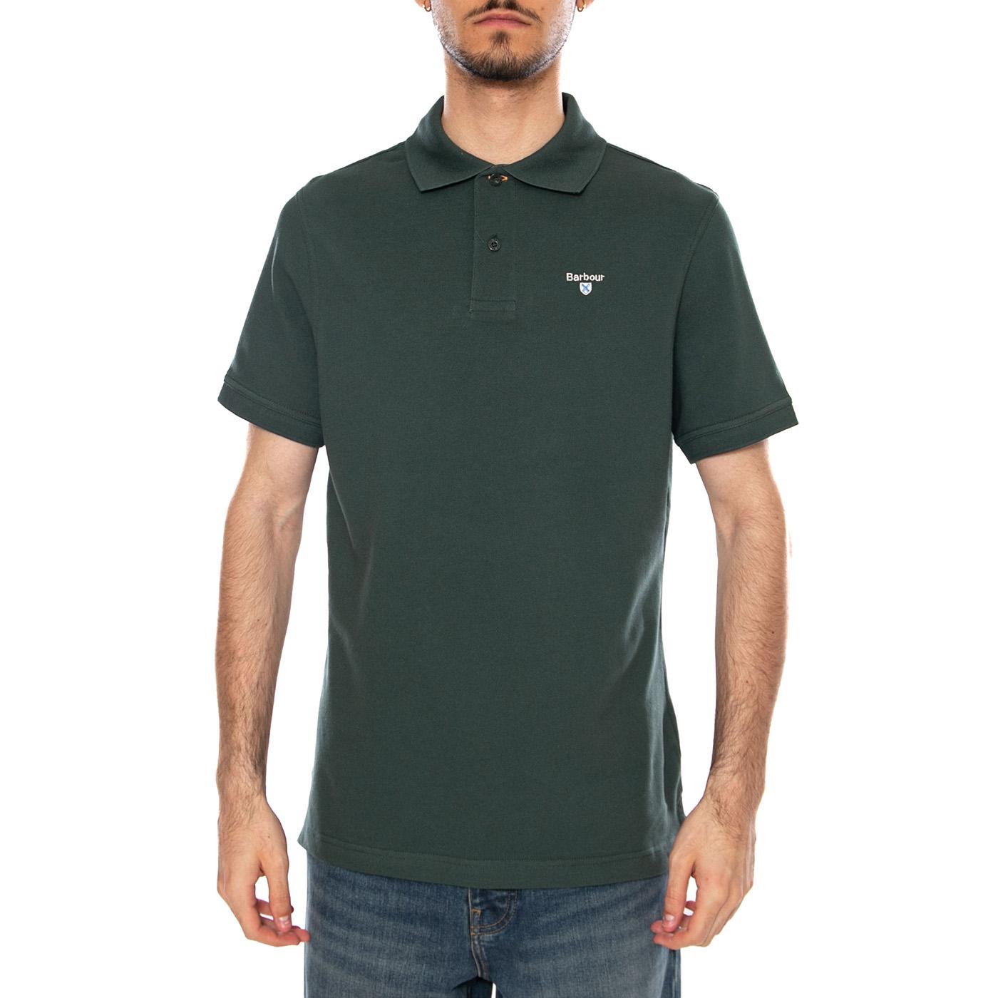 TARTAN PIQUE POLO GREEN GABLES - Polo Uomo Verde MML0012 GN89 BARBOUR 