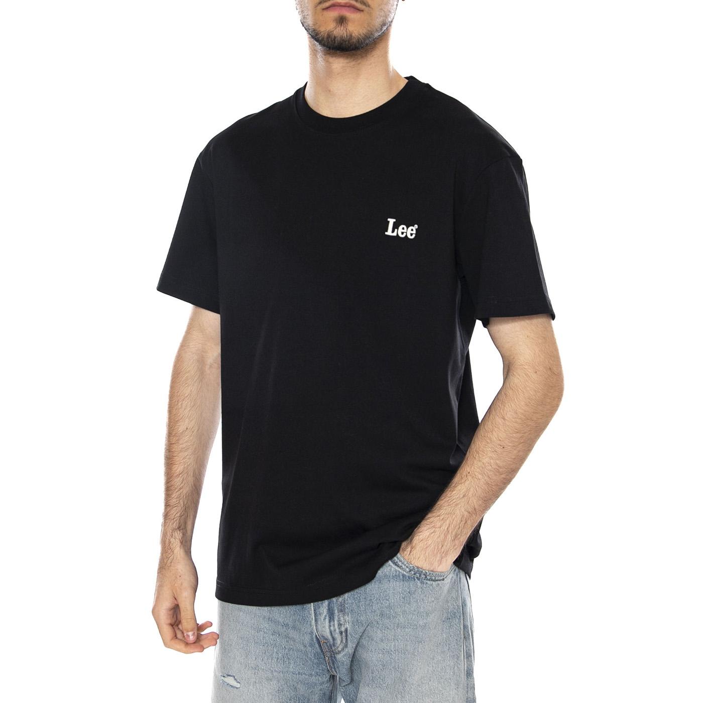 SS SMALL LOGO TEE BLACK - Maglietta Girocollo Uomo Nera 112376492 BLK LEE 