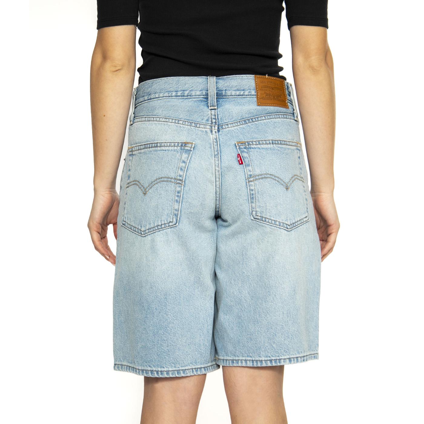Baggy Dad Jort Light Indigo Worn In - Bermuda Denim Jeans Donna Blu 000MJ-0000 . LEVIS 