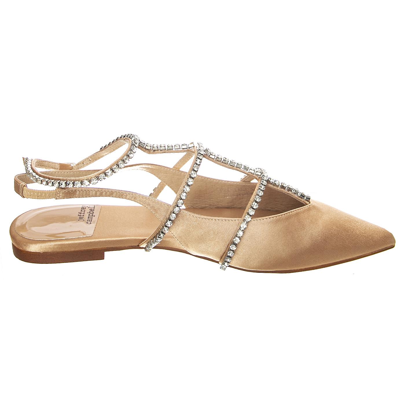 Pristina Natural Satin Silver Fabric - Sandali Donna Beige JCSR2P-150A-NAT  JEFFREY CAMPBELL 