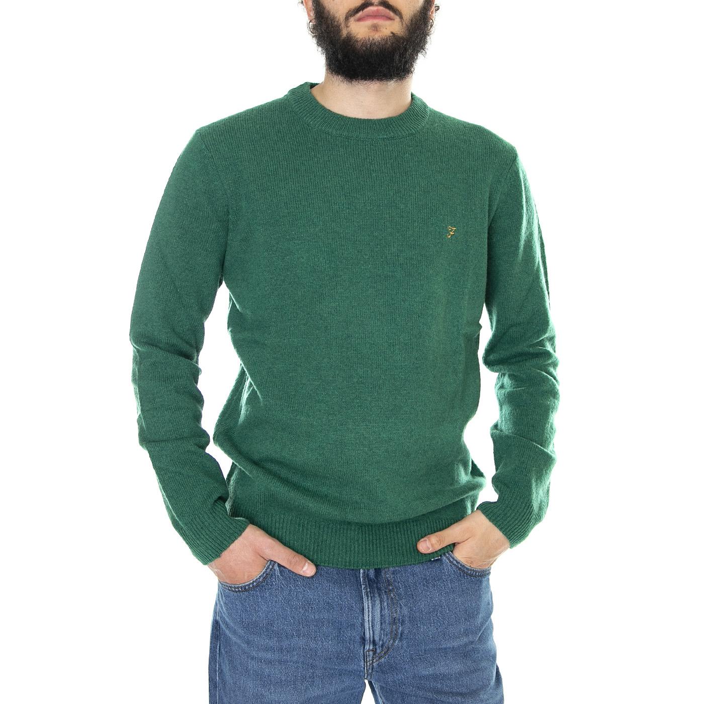 Birchall Crew Sweat Green Aloe - Maglione Girocollo Uomo Verde F4GFB042-316  FARAH 