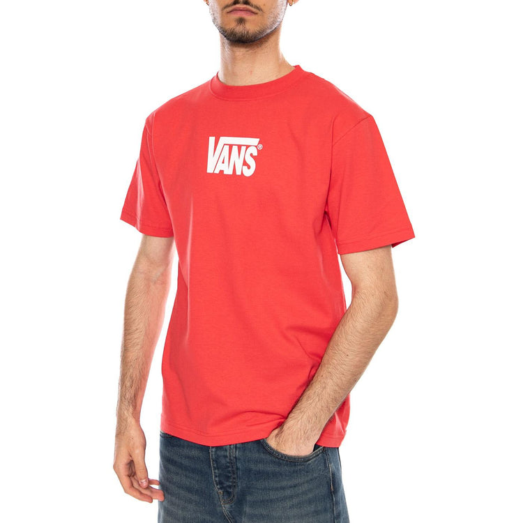 STRETCH LOGO SS TEE CRIMSON HAZE - Maglietta Girocollo Uomo Rossa VN000SWD FO91 VANS 