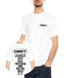Obey Global Impact Tee White - Crewneck T-Shirt Herren Weiß Obey