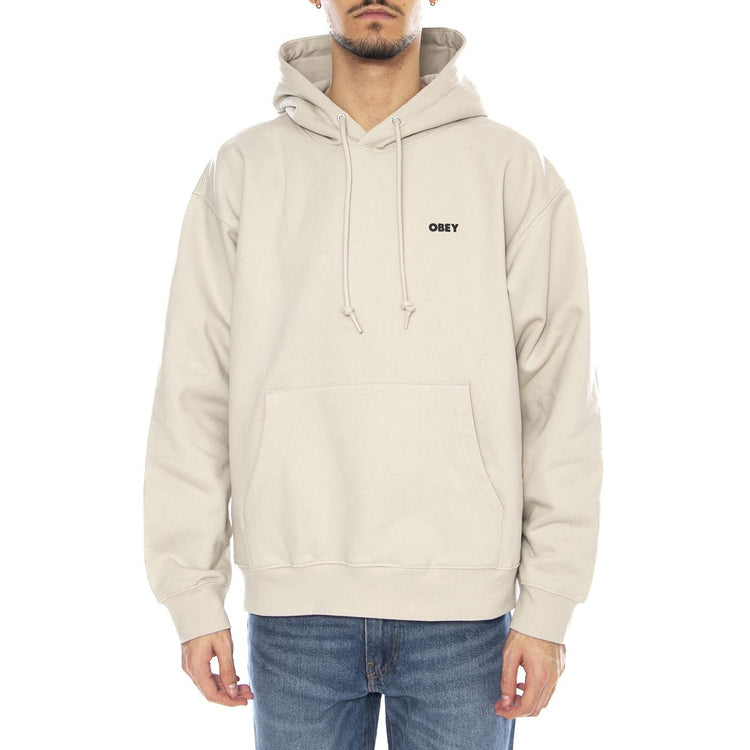 OBEY Quarter Icon Fleece -- Felpa con Cappuccio Uomo Moonstruck Beige 112844193 MNS OBEY 