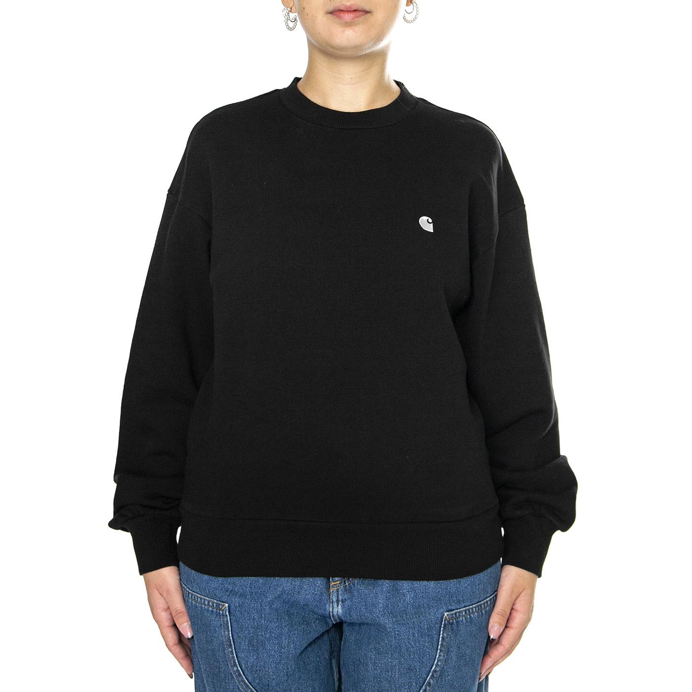 W' Casey Sweatshirt Black / Silver - Felpa Girocollo Donna Nera I032643.0M4XX  CARHARTT WIP 