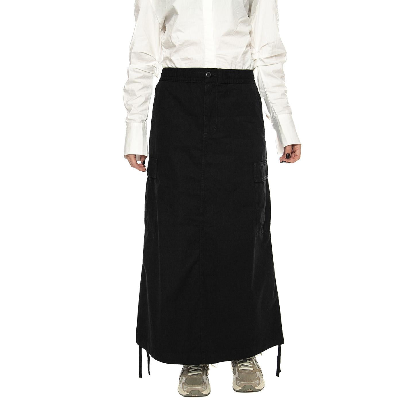 W' Cargo Skirt Long Black rinsed - Gonna Nera I033823.8902 . CARHARTT WIP 