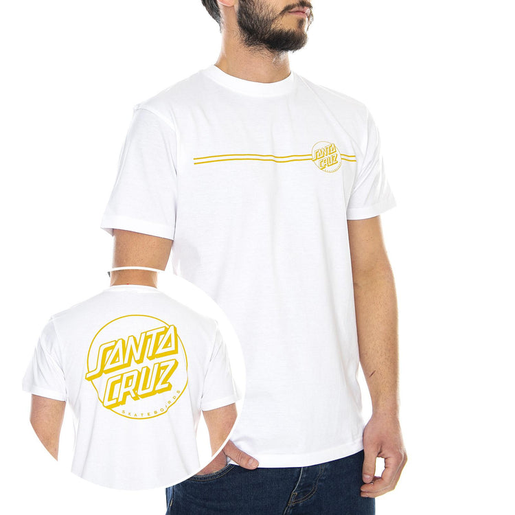  Opus Dot Stripe T-Shirt White  SANTA CRUZ 