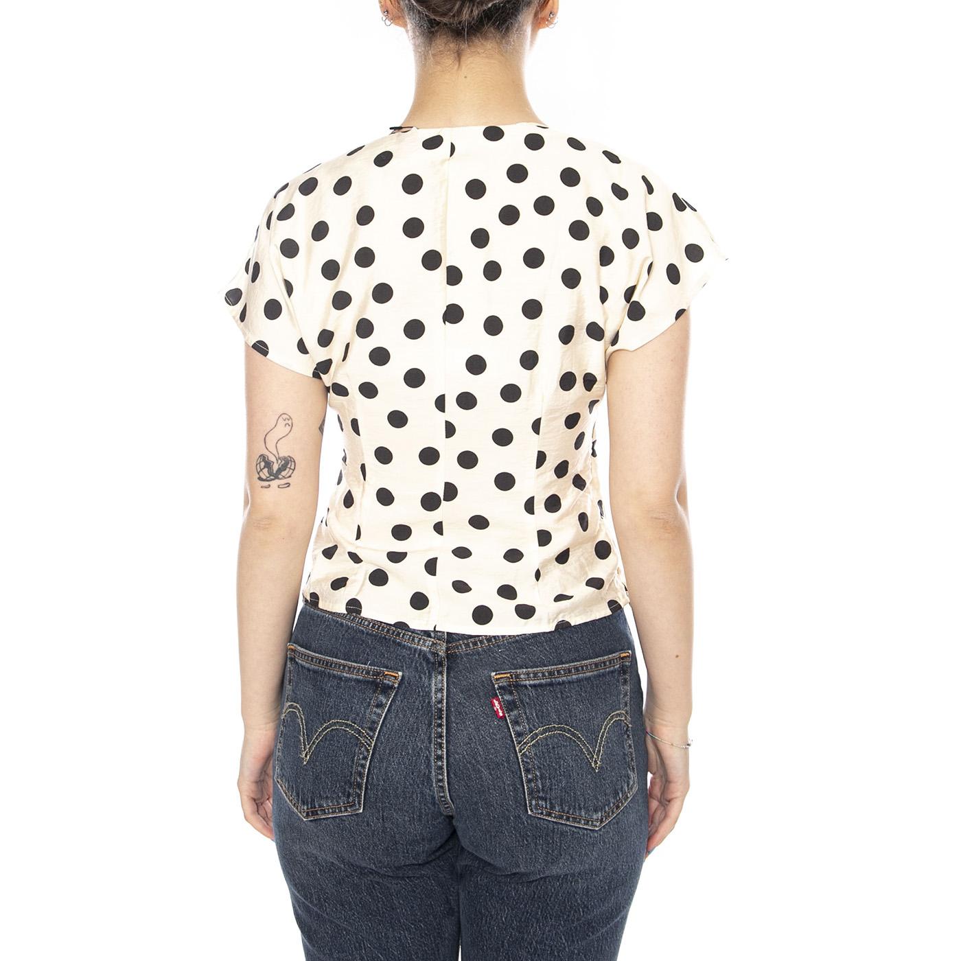 TOP CON ESTAMPADO PUNTO BLANCO Y NEGRO POLKA - Top Donna Pois Bianco 61W/11253 0251 WILD PONY 