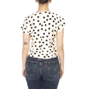 TOP CON ESTAMPADO PUNTO BLANCO Y NEGRO POLKA - Top Donna Pois Bianco 61W/11253 0251 WILD PONY 