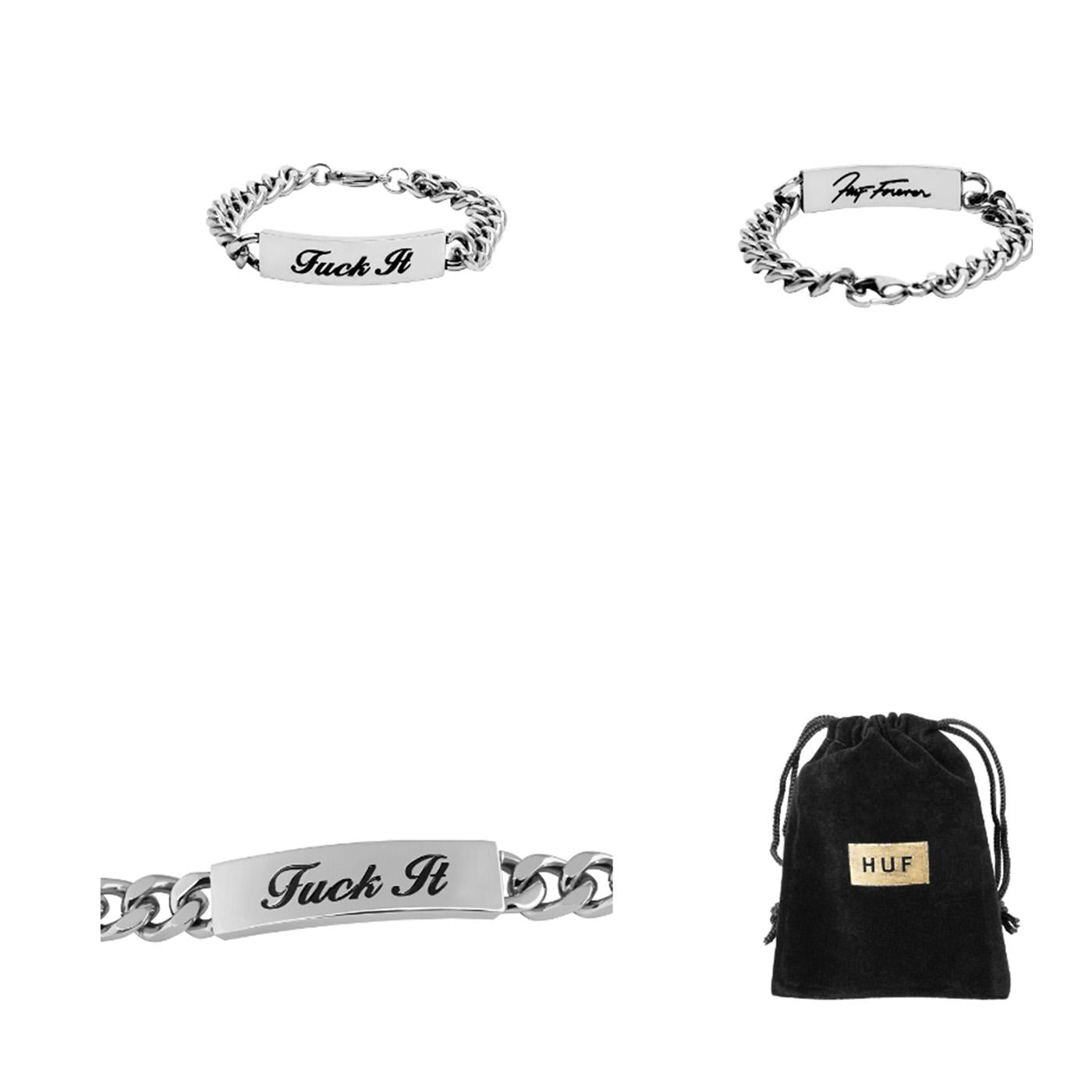 Fuck It Id Bracelet Silver - Bracciale in Metallo Argento AC00742-SILVR  HUF 