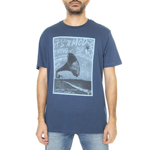 Brighton Gramophone Tee Blue Denim - Maglietta Girocollo Uomo Blu 67129-850  BEN SHERMAN 