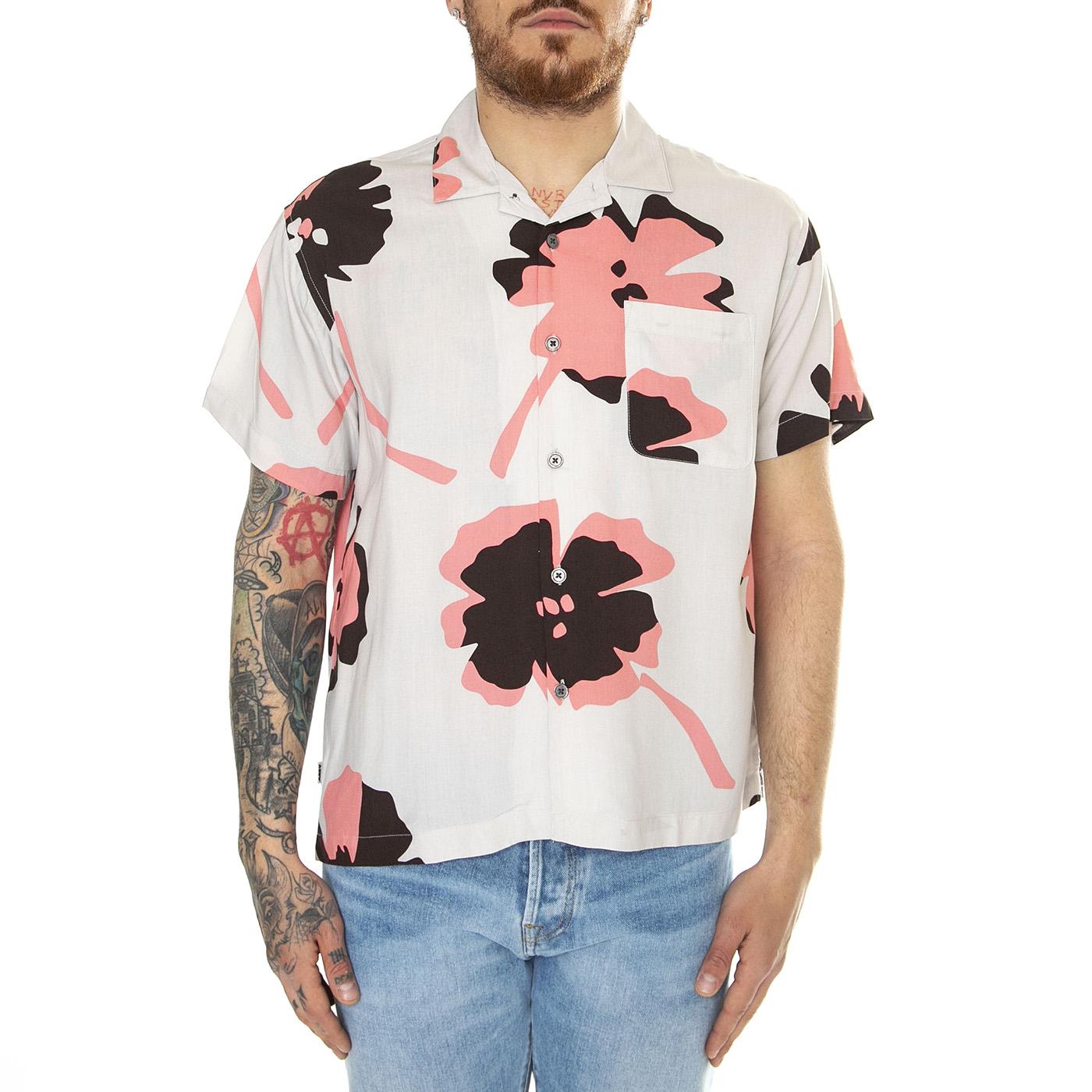 Paper Cuts Woven S/S Nimbus Cloud Multi - Camicia Maniche Corte Uomo Multicolore 181210415-NBC  OBEY 