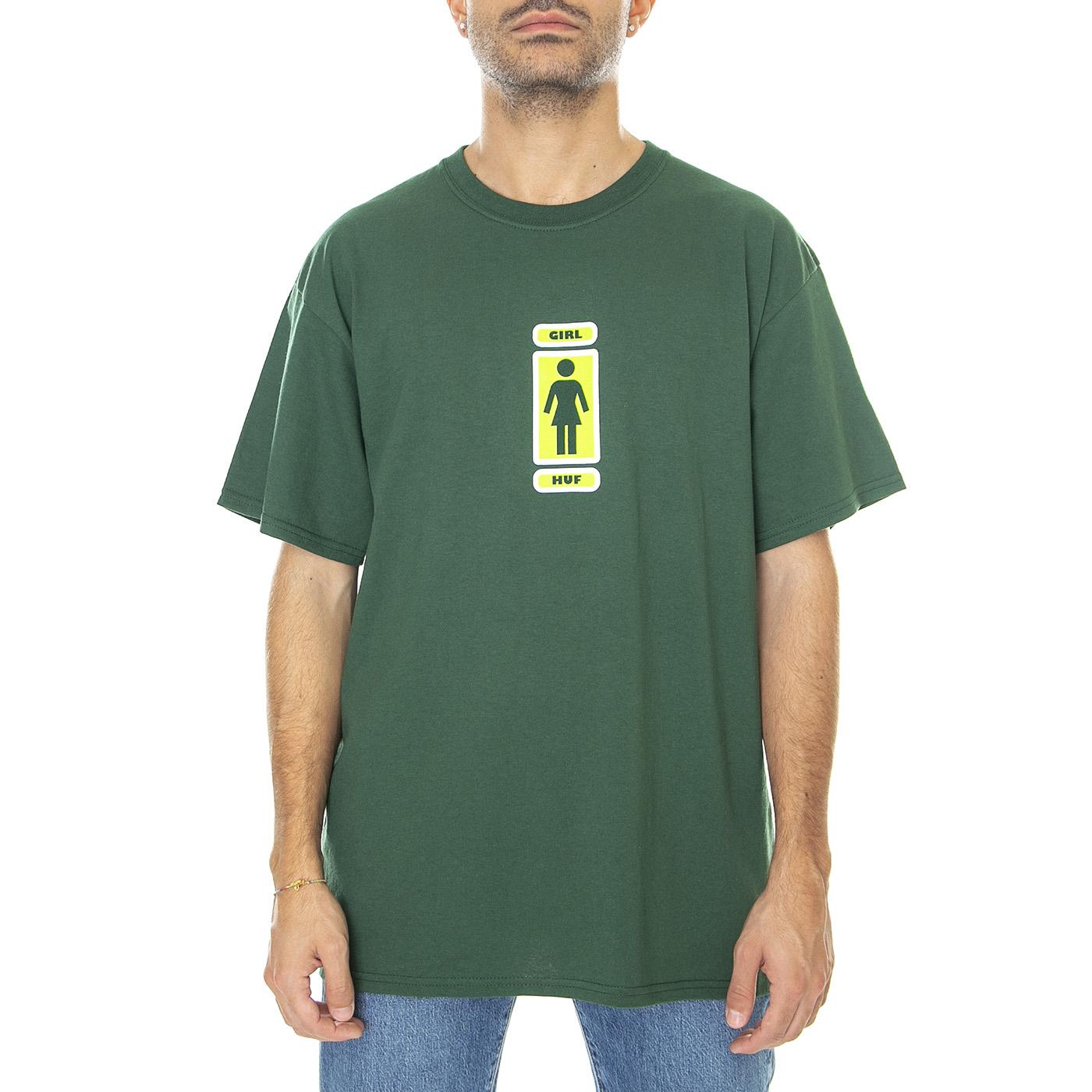 Springwood S/S Tee Forest Green - Maglietta Girocollo Uomo Verde TS02047-FOGRN  HUF 