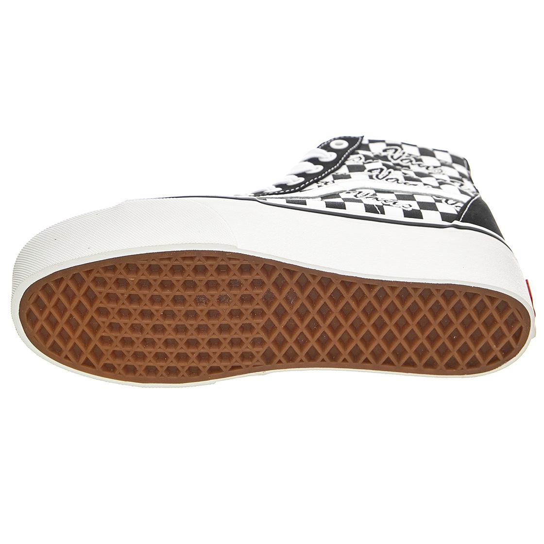 UA SK8-Hi Tapered Stackfo Black / White - Scarpe Stringate Profilo Alto Donna Nere / Checkerboard / Multicolore VN0A5JMK6BT1  VANS 