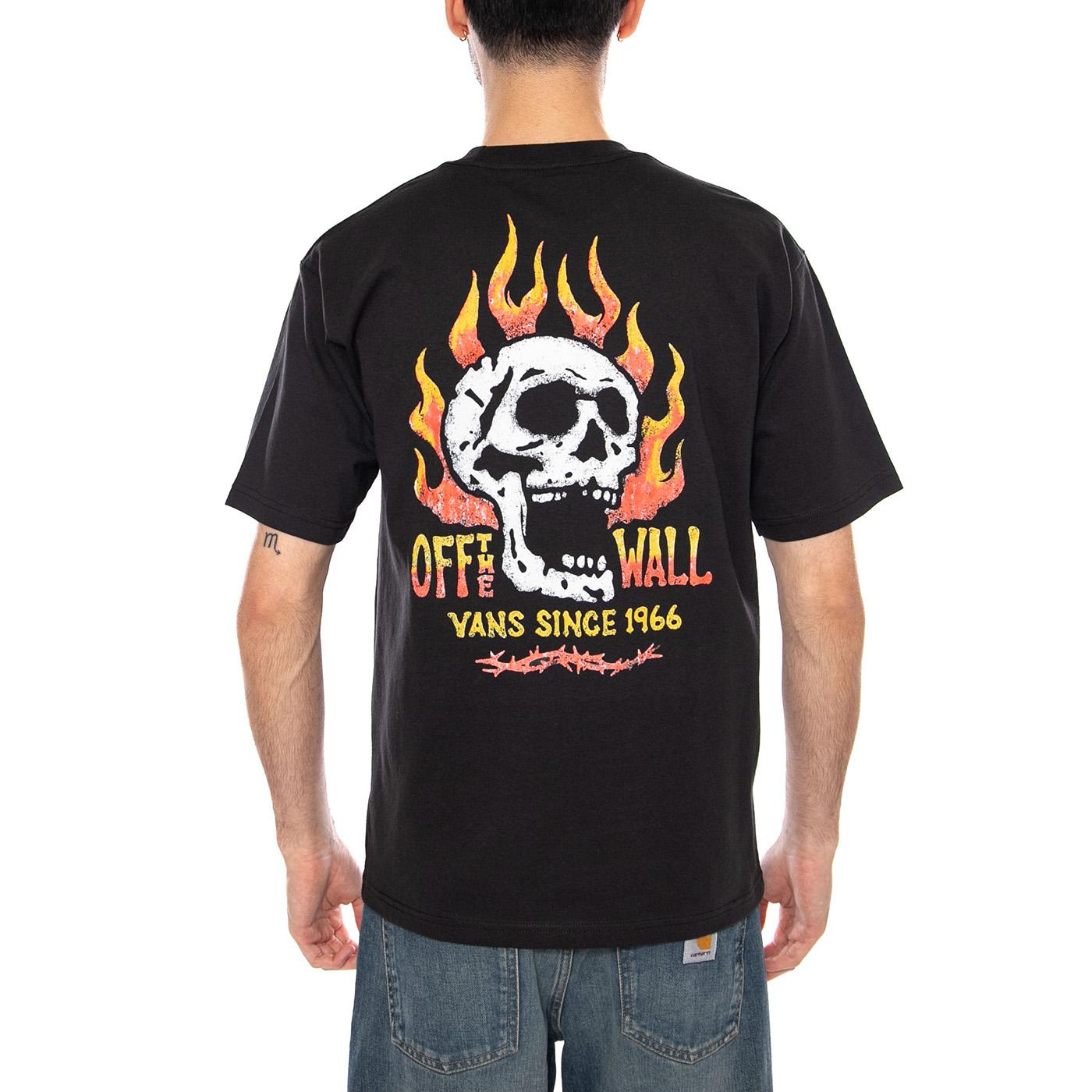 OFF THE WALL FEVER SS - Maglietta Girocollo Uomo Nera VN000VW0 BLK1 VANS 