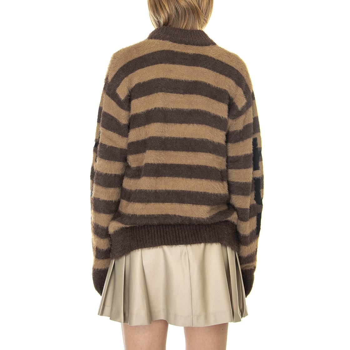Shroom Jacquard Knit Sweater Brown - Maglione Girocollo Donna Marrone WKN0061-BROWN  HUF 