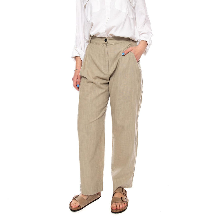 SANDI_WS PANT STONE GREEN - Pantaloni Larghi Donna Verdi 331634 974 ELVINE 