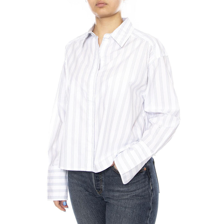 CUFFED SHIRT HALOGEN STRIPE - Camicia Donna Bianca 112376967 BL LEE 