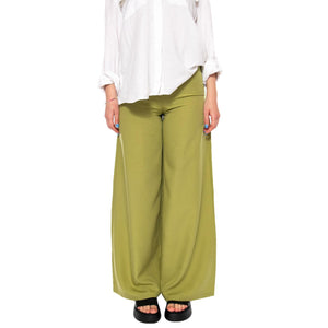 PANTALÓN WIDE LEG VERDE - Pantaloni Larghi Donna Verdi 61W/11214 GRN WILD PONY 
